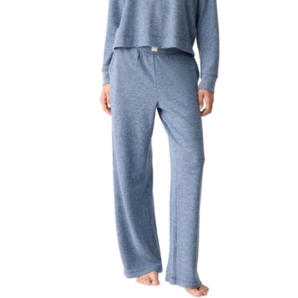 Gap GapBody Women's Brushed Waffle Pajama Bottoms Blue Size L 5617 - Picture 1 of 3